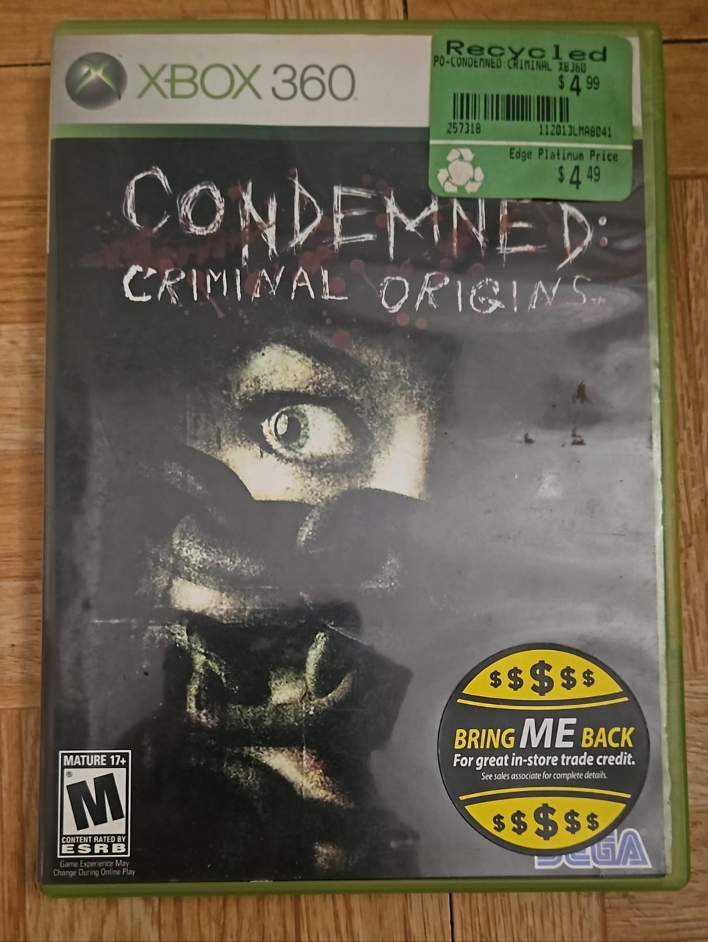 Condemned: Criminal Origins (Microsoft Xbox 360, 2005)